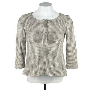 BA&SH Yoko Gold Metallic Knit Top Sz 0